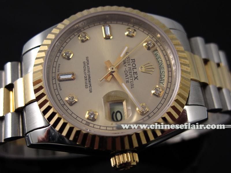 Rolex Daydate 2-Tone Gold Dial Mens Watch